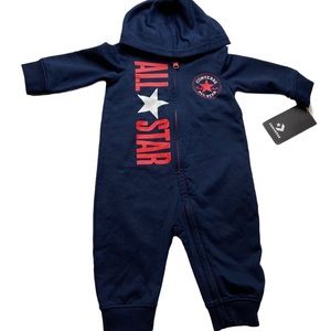 Baby Boys Converse Coverall in Navy